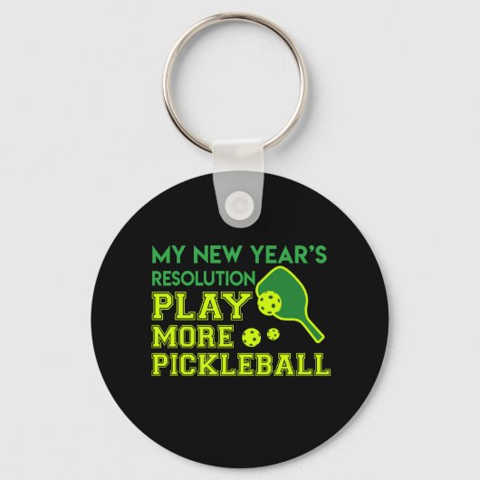 Porte-clés Résolution Play Pickleball Nouvel An 2018 (Recto)