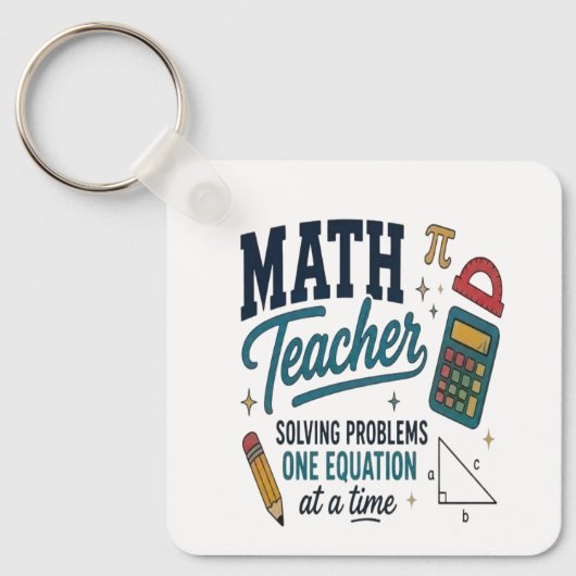 Porte-clés Résolveur de problèmes de professeur de mathématiq (Recto)