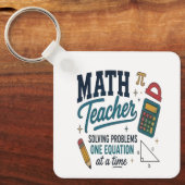 Porte-clés Résolveur de problèmes de professeur de mathématiq (Recto)