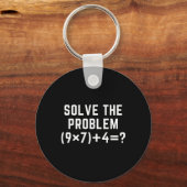 Porte-clés Résoudre le problème 67 Mème Six Sept Prof de math (Recto)