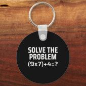 Porte-clés Résoudre le problème 67 Six Sept Prof de maths drô (Recto)