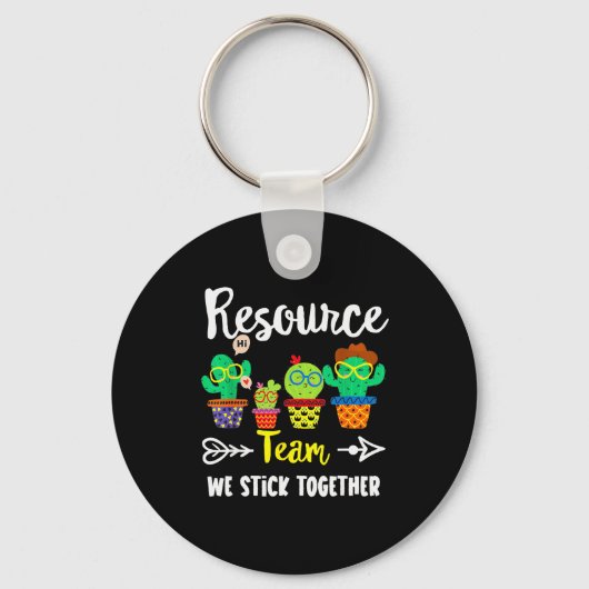 Porte-clés Resource Team, Funny Cactus Crew Resource Teacher (Recto)