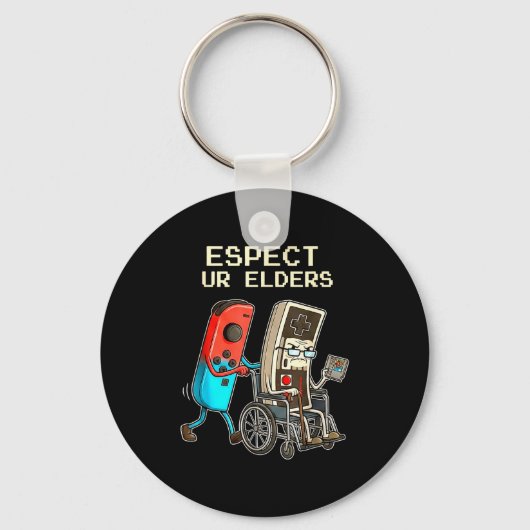 Porte-clés Respect Ur Elders Retro Gaming Controller Funny  (Recto)