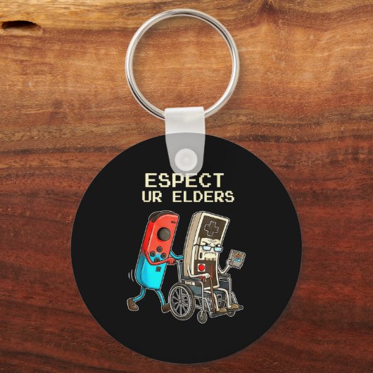 Porte-clés Respect Ur Elders Retro Gaming Controller Funny  (Recto)