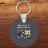 Porte-clés Respect Your Elders Gaming Control Retro Funny Gam (Recto)