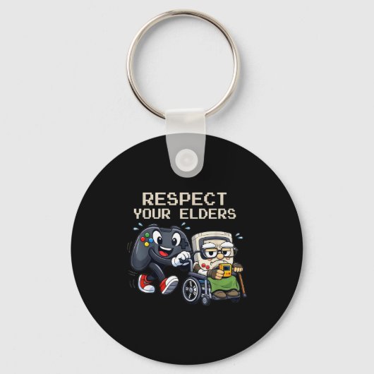 Porte-clés Respect Your Elders Gaming Control Retro Funny Gam (Recto)