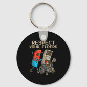 Porte-clés Respect Your Elders Retro Gaming Controller Funny (Recto)