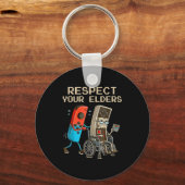 Porte-clés Respect Your Elders Retro Gaming Controller Funny  (Recto)
