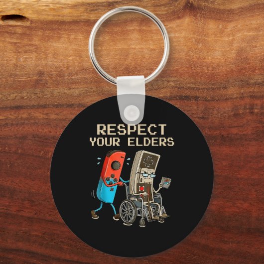Porte-clés Respect Your Elders Retro Gaming Controller Funny  (Recto)