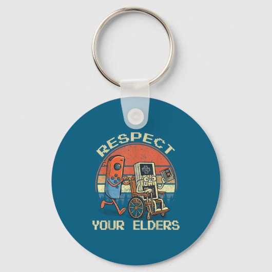 Porte-clés Respect Your Elders Retro Gaming Funny Gamer Contr (Recto)