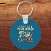 Porte-clés Respect Your Elders Retro Gaming Funny Gamer Contr (Recto)