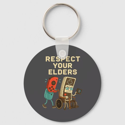 Porte-clés Respect Your Elders Retro Gaming Funny Gamer Contr (Recto)