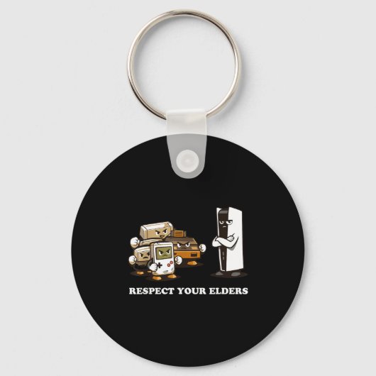 Porte-clés Respect Your Elders T Retro 90s Gaming  (Recto)