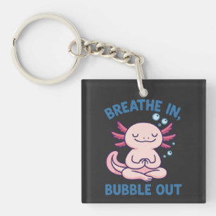 Porte-clés Respire En Bubble Axolotl Yoga