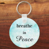 Porte-clés *~* Respirer en paix Mint Turquoise Aquarelle (Recto)