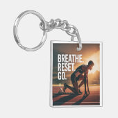 Porte-clés Respirez. Réinitialisez. Allez. (Devant gauche)