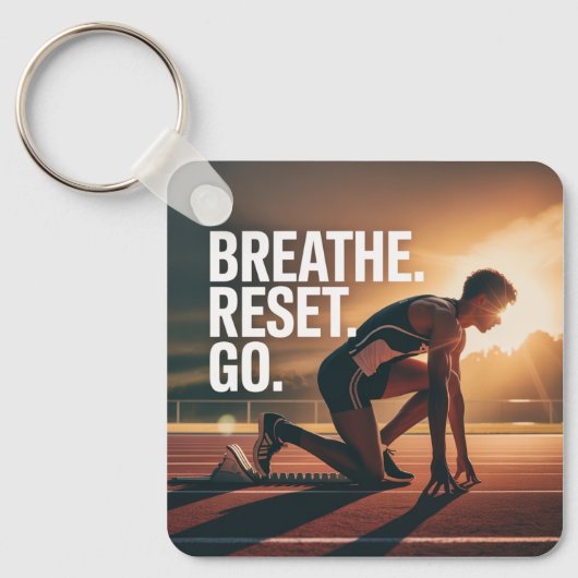 Porte-clés Respirez. Réinitialisez. Allez. (Recto)