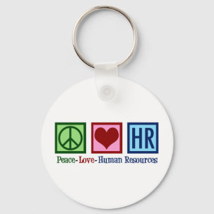 Porte-clés Ressources humaines Peace Love RH Bureau Rep