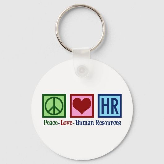 Porte-clés Ressources humaines Peace Love RH Bureau Rep (Recto)