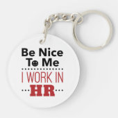 Porte-clés Ressources humaines Soyez gentil avec moi Je trava (Dos)