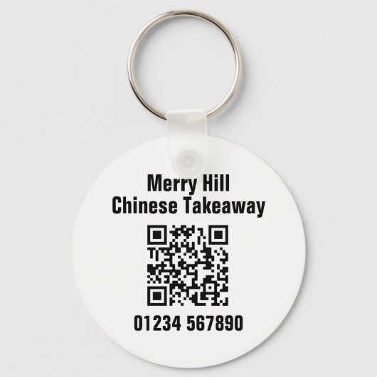 Porte-clés Restaurant Takeaway Menu en ligne QR Code (Recto)