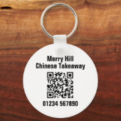 Porte-clés Restaurant Takeaway Menu en ligne QR Code (Verso)