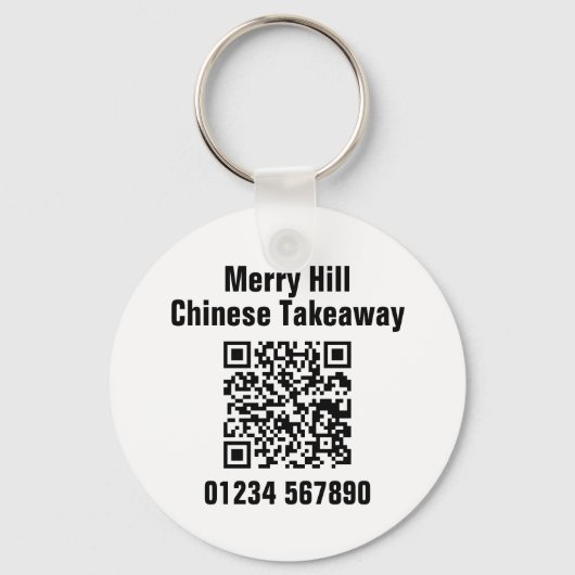 Porte-clés Restaurant Takeaway Menu en ligne QR Code (Verso)
