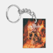 Porte-clés Reste Déplaisant. Crâne flamboyant dans l'espace (Devant gauche)