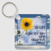 Porte-clés Rester Un Texte Positif Avec Un Tournesol Dans Le  (Recto)