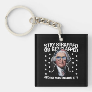 Porte-clés Restez armés ou prenez une raclée George Washingto