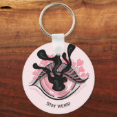 Porte-clés Restez bizarre Goth Rose Oeil Déplaisant Horreur W (Recto)