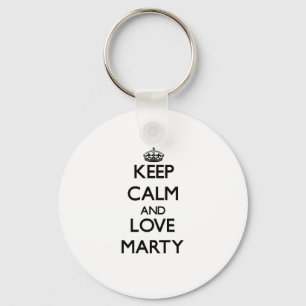 Porte-clés Restez calme et amoureux Marty