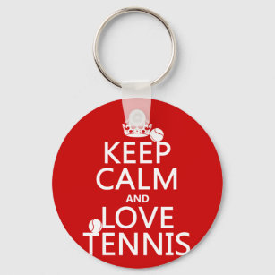 Porte-clés Restez calme et amoureux Tennis