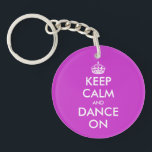 Porte-clés Restez calme et dansez sur les porte - clés<br><div class="desc">Restez calme et dansez sur les porte - clés. Gardez un modèle porte - clé calme avec du texte personnalisable.</div>