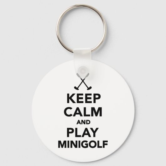 Porte-clés Restez calme et jouez à Minigolf (Recto)