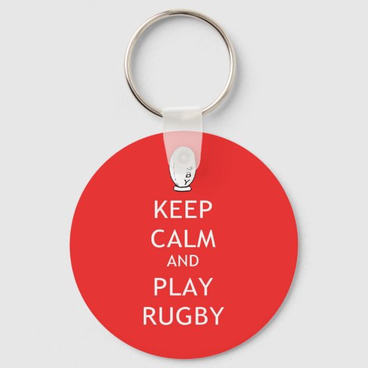 Porte-clés Restez calme et jouez au rugby (Recto)