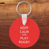 Porte-clés Restez calme et jouez au rugby (Recto)