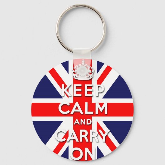 Porte-clés restez calme et portez le drapeau Union Jack (Recto)