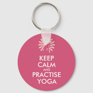 Porte-clés Restez calme et pratiquez le yoga