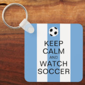 Porte-clés Restez calme et regardez le football Argentine Blu (Recto)
