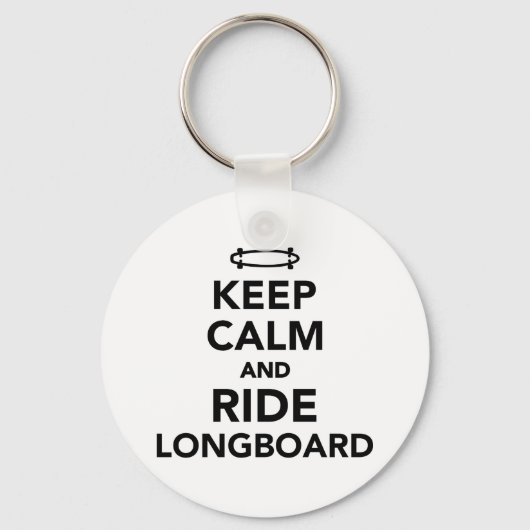 Porte-clés Restez calme et rouler Longboard (Recto)