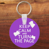 Porte-clés Restez calme et tournez la page (Recto)