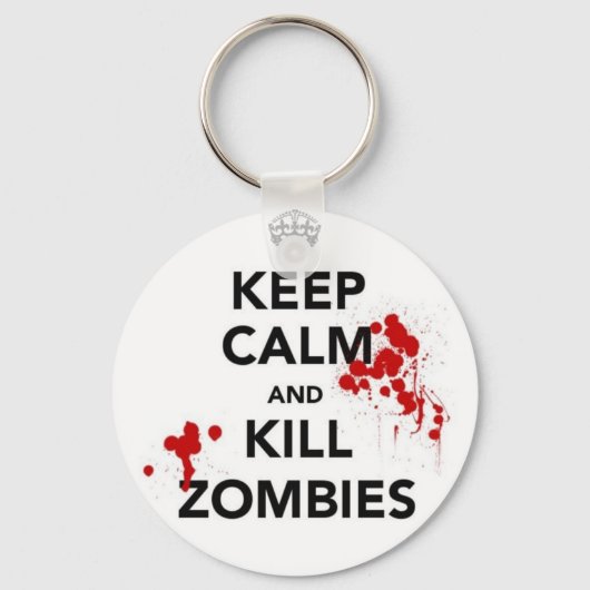 Porte-clés Restez calme et tuez les zombies (Recto)