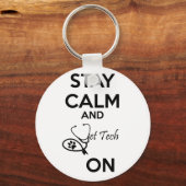 Porte-clés Restez calme et vet tech sur! (Recto)