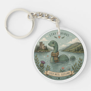 Porte-clés Restez Curieux Cozy Cryptide Nessie Monstre du Loc