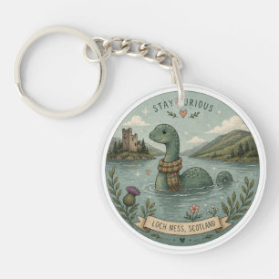 Porte-clés Restez Curieux Cozy Cryptide Nessie Monstre du Loc