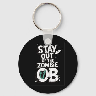Porte-clés Restez en dehors du disque zombie Ob drôle de golf