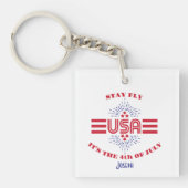 Porte-clés Restez en vol c'est le porte - clé acrylique 4 jui (Devant)