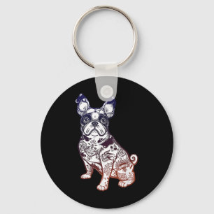 Porte-clés Restez Étrange - Vintage Français Bulldog Tattoo P