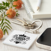 Porte-clés Restez focalisé - Motivationnel Couronne & Coeur G (Devant Droit)